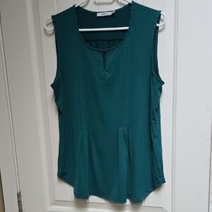 Ricki's Woman's Large Teal Sleeveless Blouse Dark green